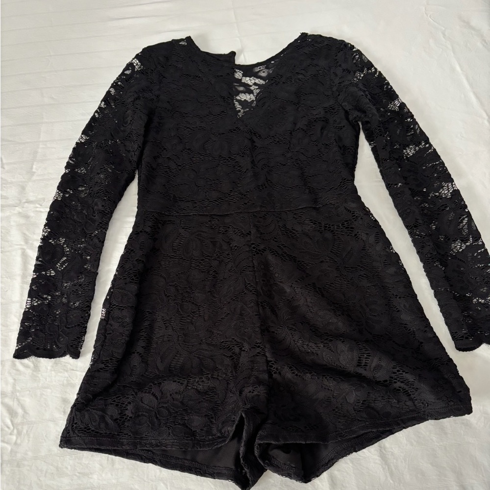 Black lace romper